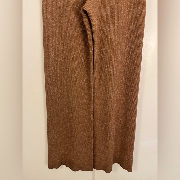 NWT A.L.C. Quentin Knit Wide-Leg Pants in Metallic/Brown, Size XS - Picture 11 of 15